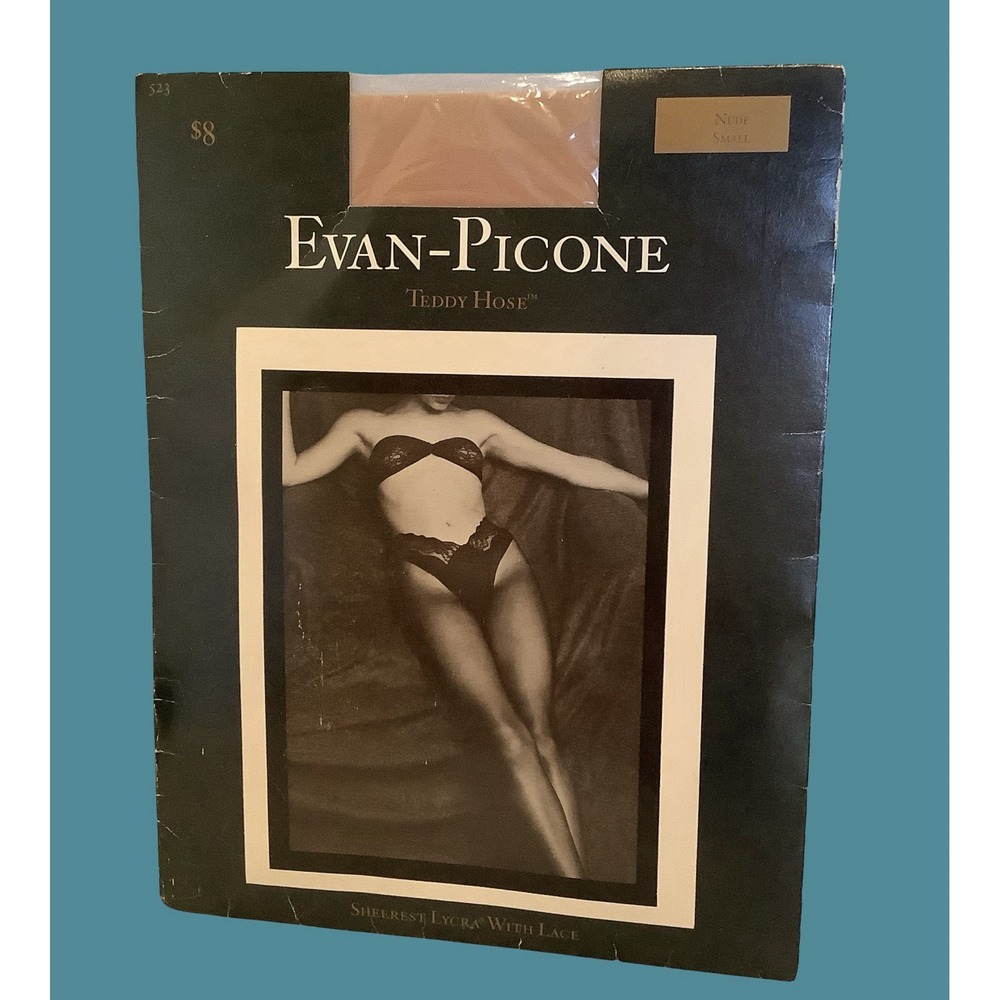 Evan-Picone Teddy Hose Vintage 1980's Sheer Pantyhose Nude Sz S New